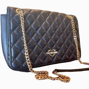 Love Moschino- Embellished Faux Leather Shoulder Bag